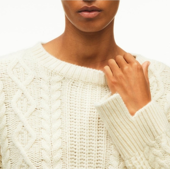 Zara cream chunky cable knit sweater size M 2022 A\W collection - Picture 2 of 14